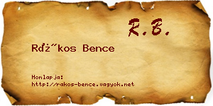 Rákos Bence névjegykártya