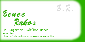 bence rakos business card